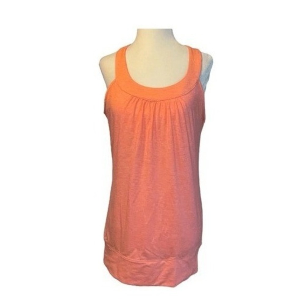 Calia Keyhole Back Double Layer Tank Top Guava Orange Knit S